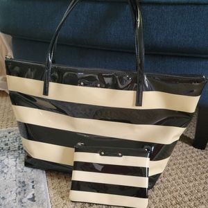Kate Spade Nautical Stripe Tote Bag AND Wristlet